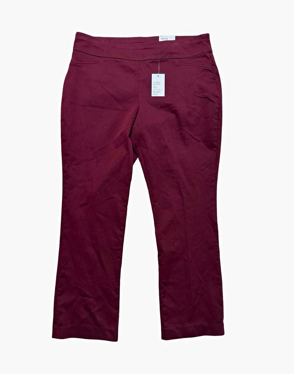NWT Croft & Barrow Women’s 18 Short Plum Effortless Stretch Pants Burgundy